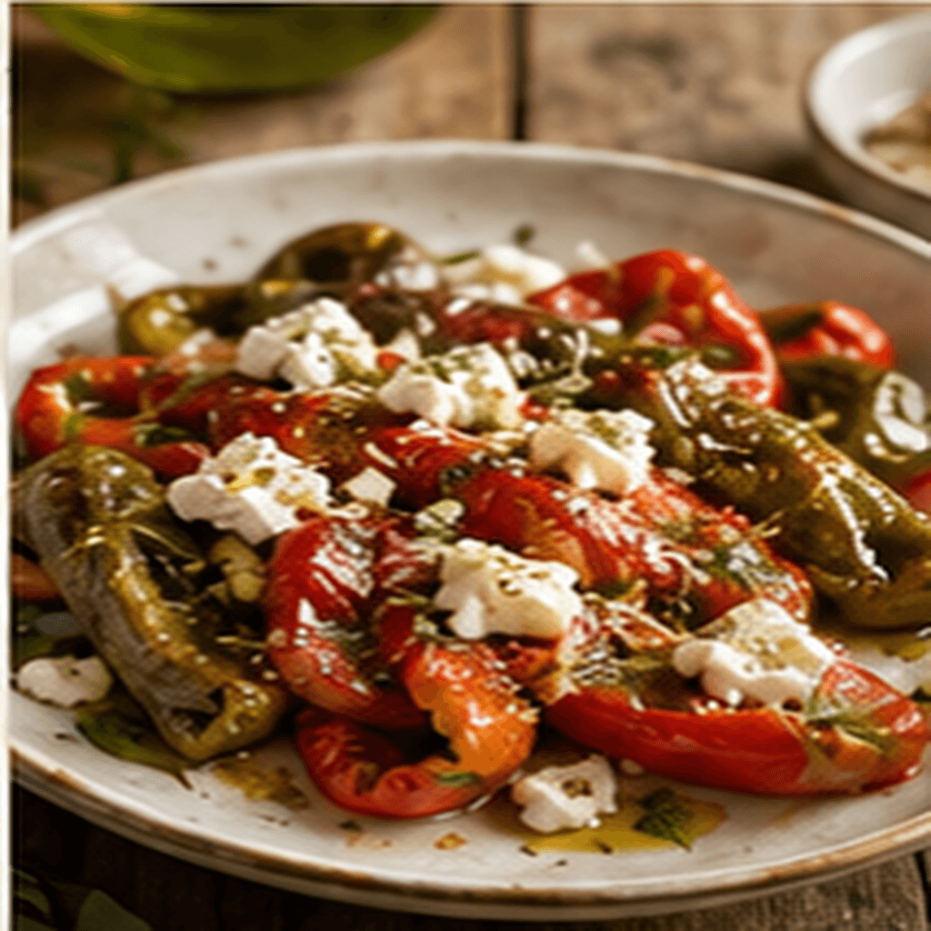 Fried Peppers with Feta