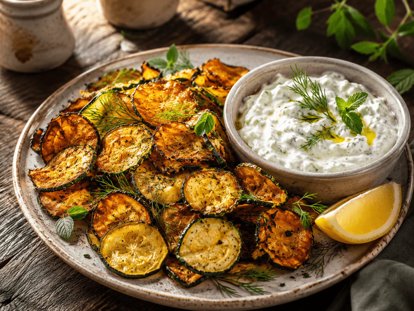 Fried Zucchini with Tzatziki