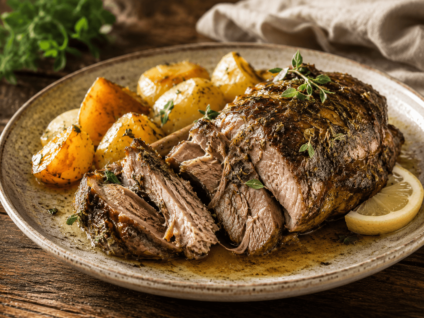 Lamb with Olive Oil Potatoes