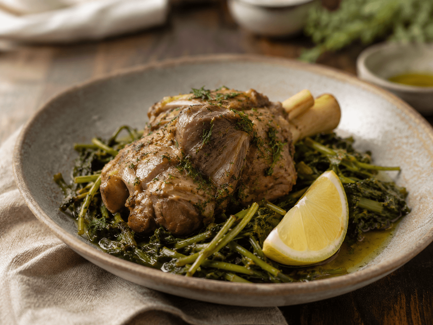 Lamb with Stamnagathi
