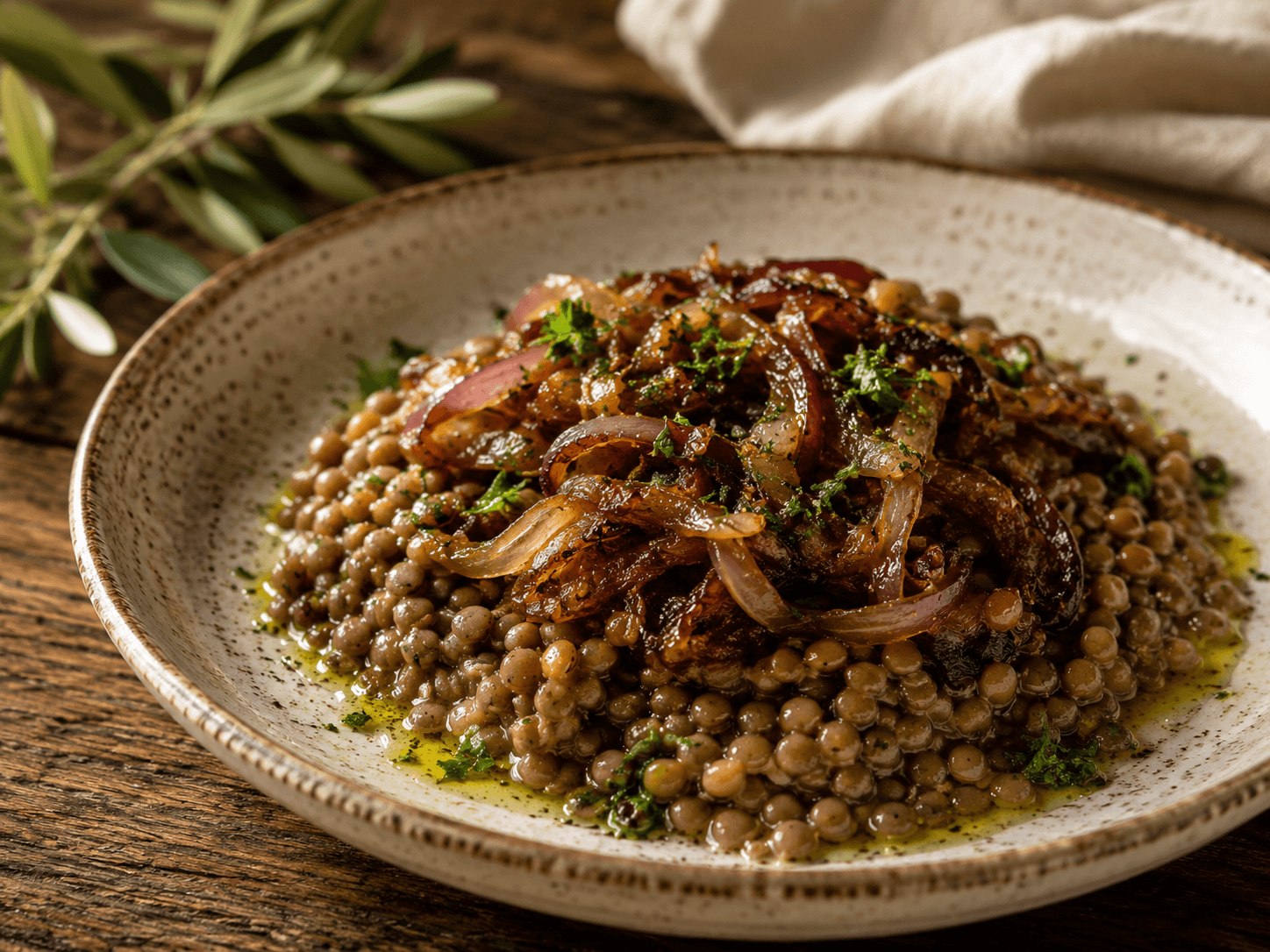 Lentils with Caramelized Onion