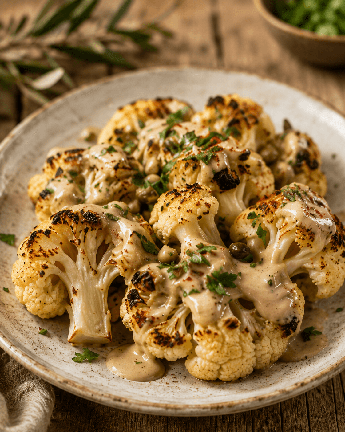 Roasted Cauliflower with Tahini