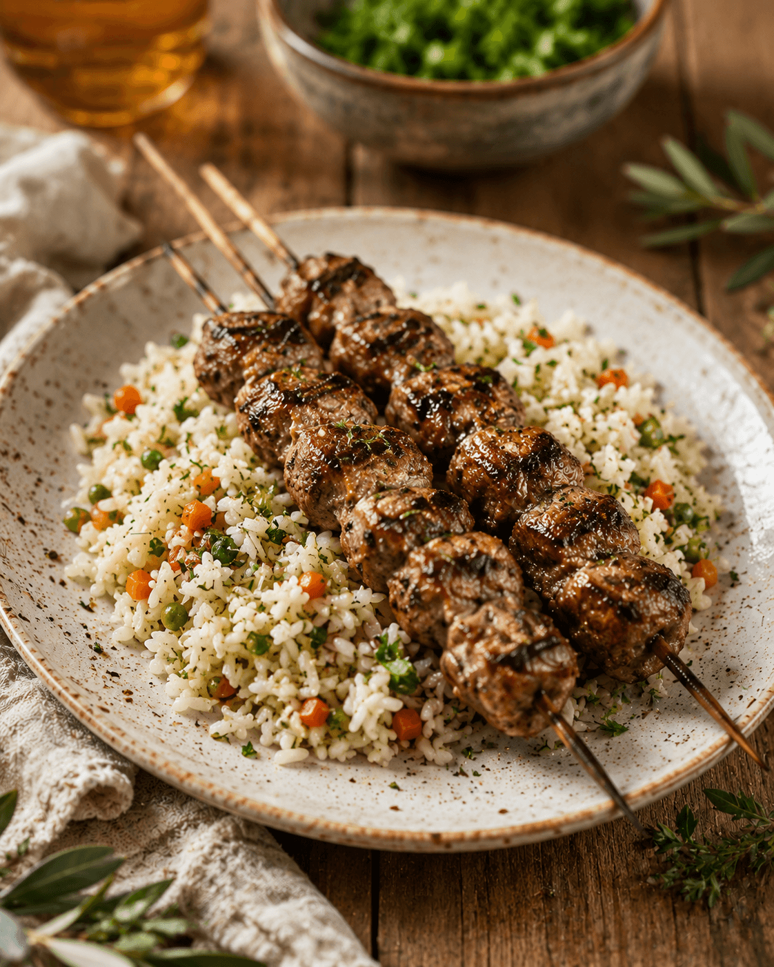 Soutzouki with Rice Pilaf