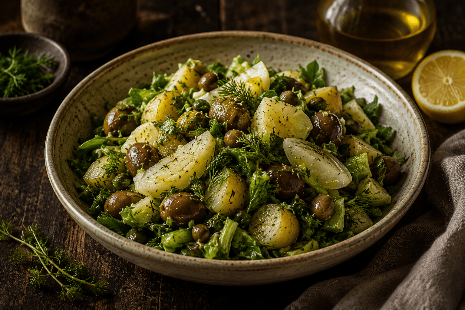 Chian Green Salad with Mastelo