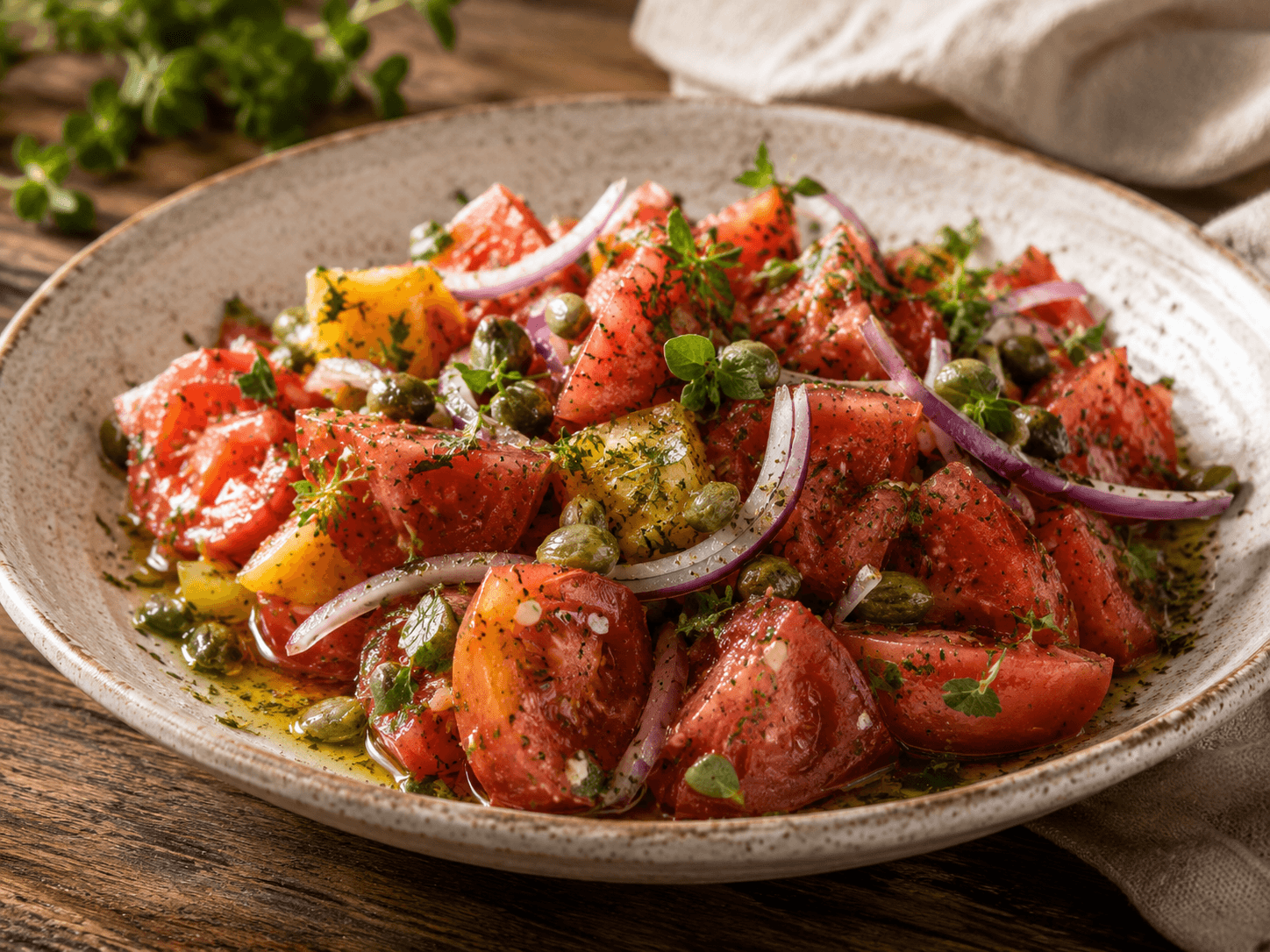 Tomato, Caper & Herb Salad