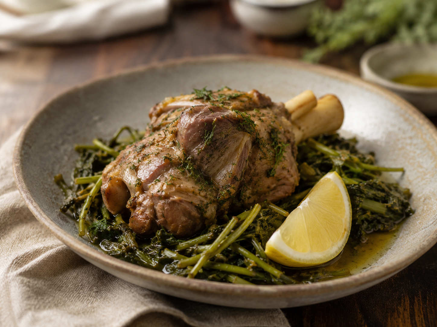 Lamb with Stamnagathi