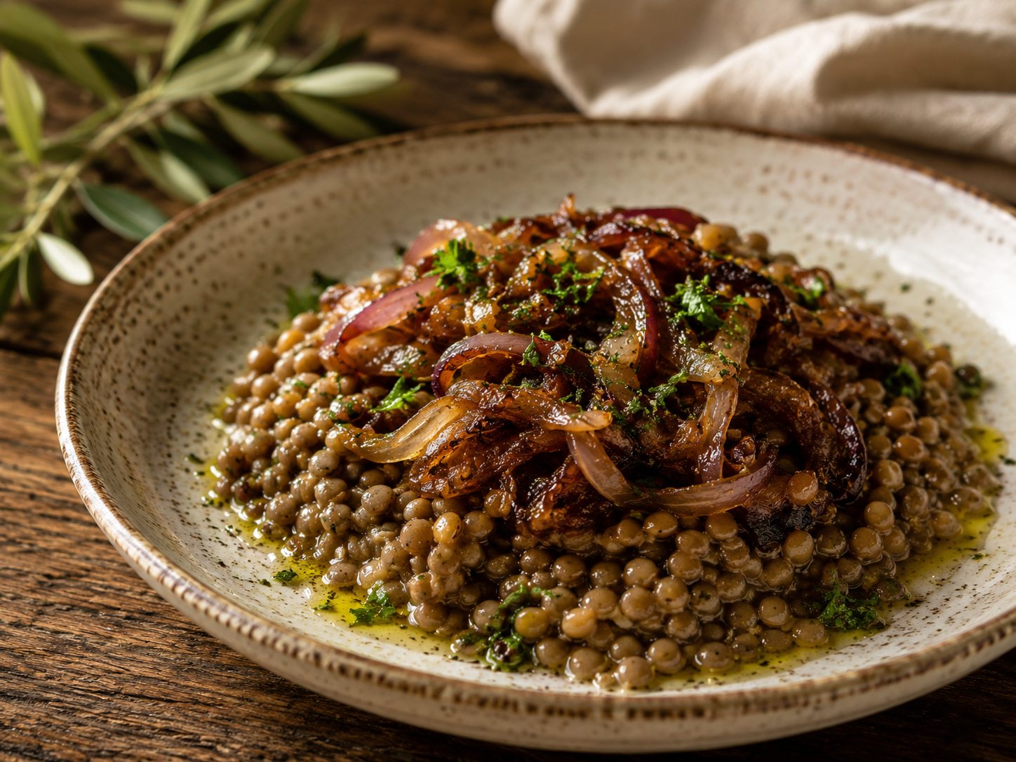 Lentils with Caramelized Onion