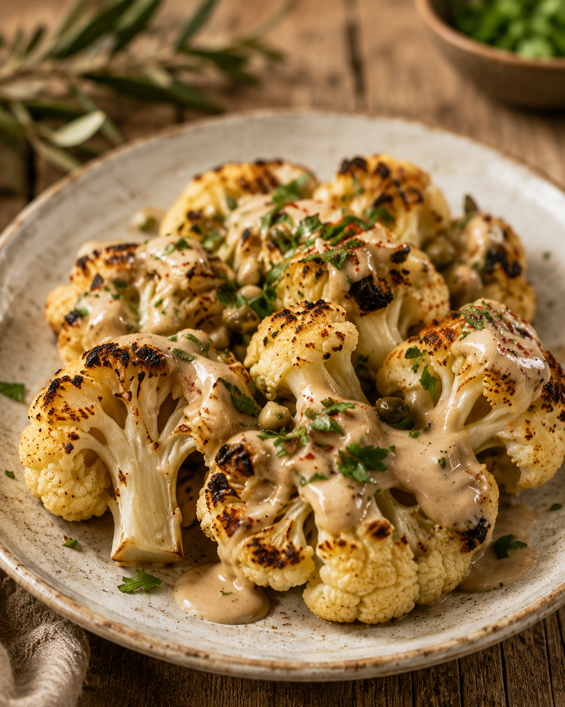 Roasted Cauliflower with Tahini