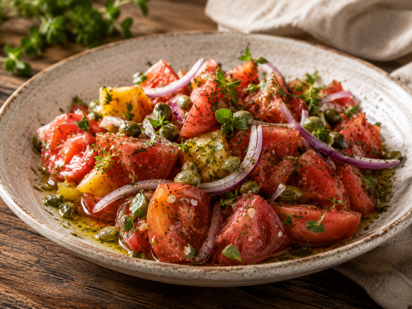 Tomato, Caper & Herb Salad